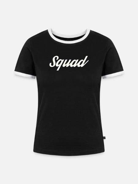 Squad - Frauen Kontrast-T-Shirt - Schwarz/Weiß