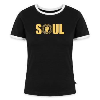 Northern Soul - Behalte den Glauben - Frauen Kontrast-T-Shirt - Schwarz/Weiß - Vorne - Selfina (174cm)