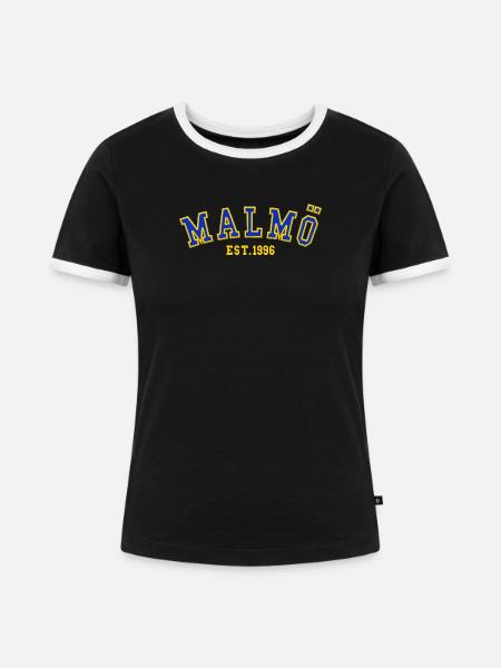 Malmö gegründet 1996 - Frauen Kontrast-T-Shirt - Schwarz/Weiß