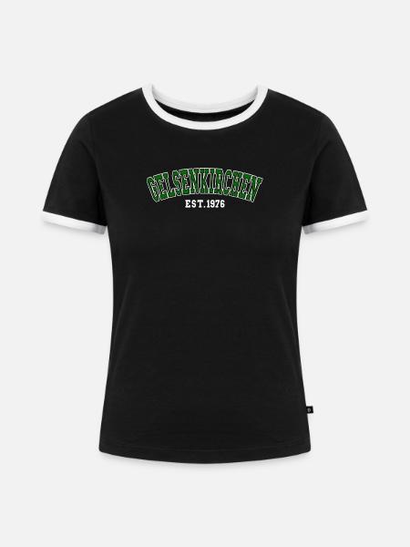 Gelsenkirchen gegründet 1976 - Frauen Kontrast-T-Shirt - Schwarz/Weiß