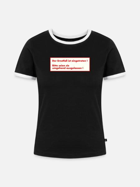 Ernstfall - Frauen Kontrast-T-Shirt - Schwarz/Weiß