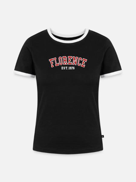 Florence Est. 1976 - Frauen Kontrast-T-Shirt - Schwarz/Weiß