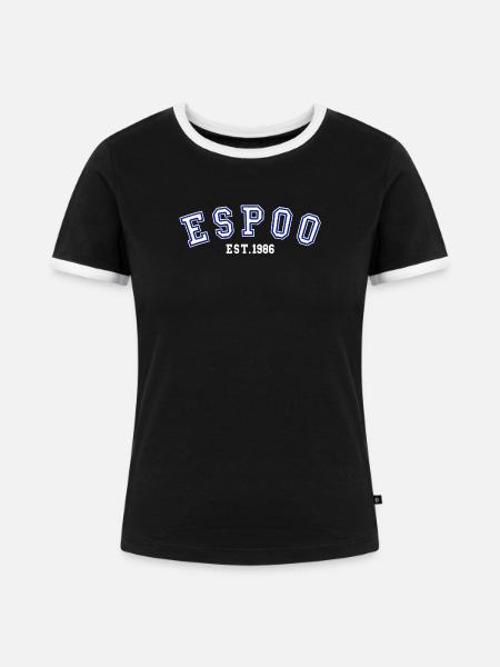 Espoo gegründet 1986 - Frauen Kontrast-T-Shirt - Schwarz/Weiß