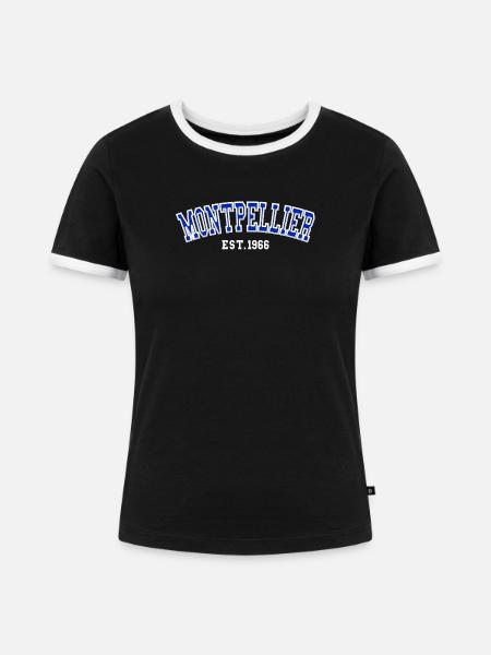 Montpellier gegründet 1966 - Frauen Kontrast-T-Shirt - Schwarz/Weiß
