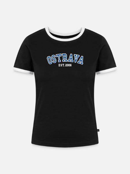 Ostrava gegründet 2006 - Frauen Kontrast-T-Shirt - Schwarz/Weiß