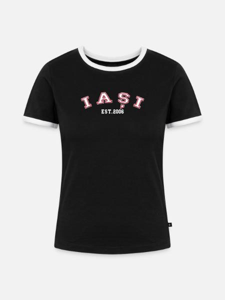 Iași gegründet 2006 - Frauen Kontrast-T-Shirt - Schwarz/Weiß