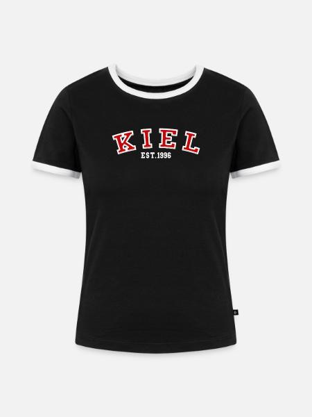 Kiel gegründet 1996 - Frauen Kontrast-T-Shirt - Schwarz/Weiß