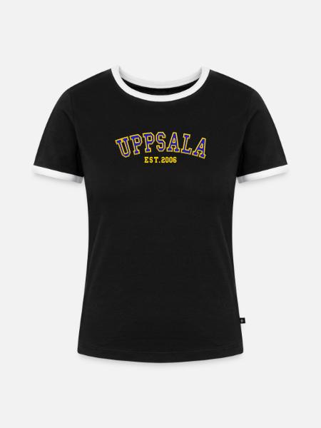 Uppsala gegründet 2006 - Frauen Kontrast-T-Shirt - Schwarz/Weiß