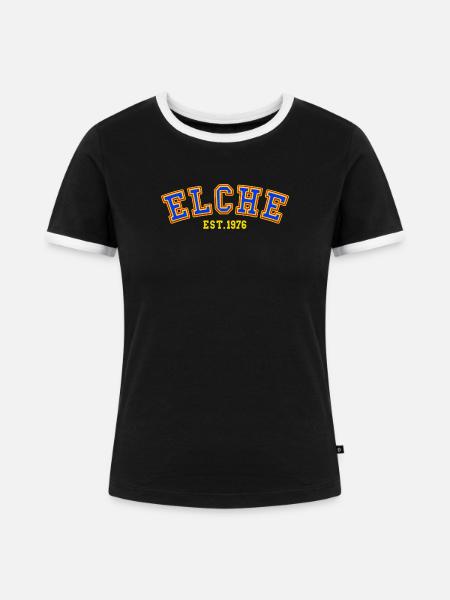 Elche gegründet 1976 - Frauen Kontrast-T-Shirt - Schwarz/Weiß