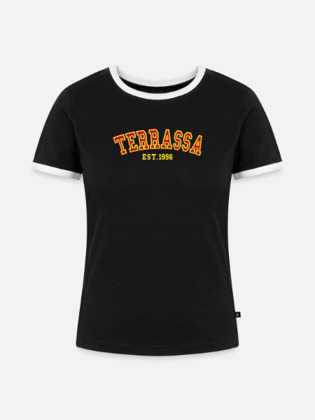 Terrassa gegründet 1996 - Frauen Kontrast-T-Shirt - Schwarz/Weiß