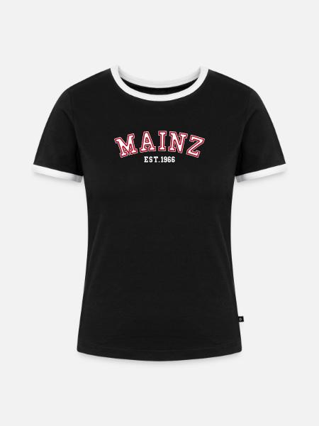 Mainz gegründet 1966 - Frauen Kontrast-T-Shirt - Schwarz/Weiß