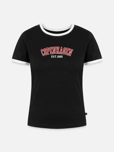 Kopenhagen Est. 2005 - Frauen Kontrast-T-Shirt - Schwarz/Weiß