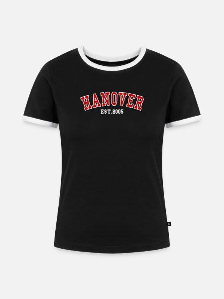 Hannover Est. 2005 - Frauen Kontrast-T-Shirt - Schwarz/Weiß