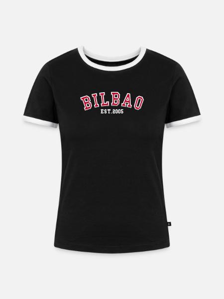 Bilbao Est. 2005 - Frauen Kontrast-T-Shirt - Schwarz/Weiß