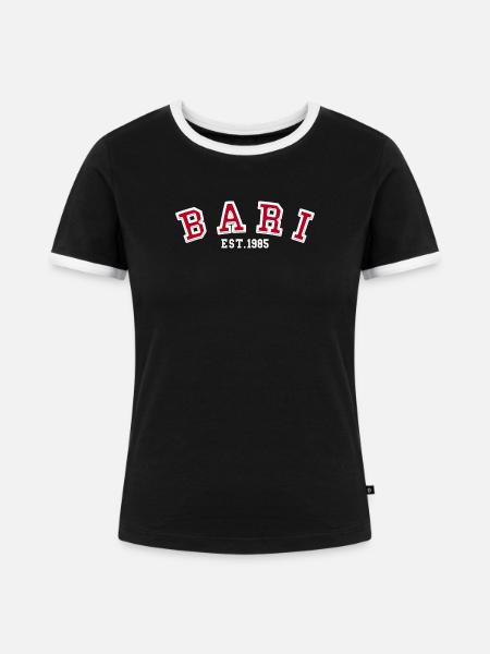 Bari Est 1985 - Frauen Kontrast-T-Shirt - Schwarz/Weiß