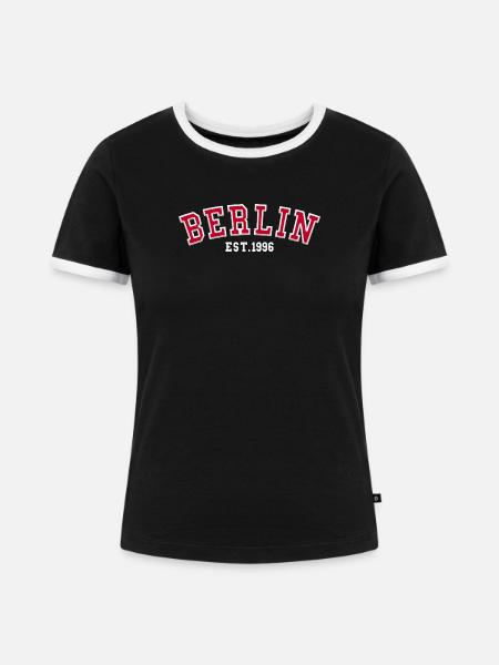 Berlin, gegründet 1996 - Frauen Kontrast-T-Shirt - Schwarz/Weiß