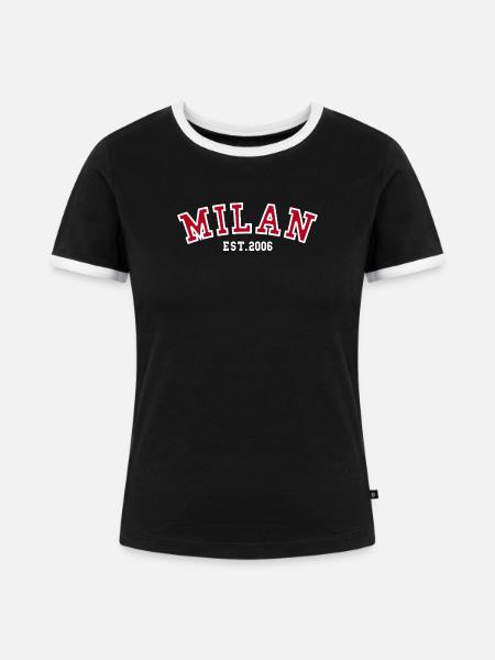 Mailand, gegründet 2006 - Frauen Kontrast-T-Shirt - Schwarz/Weiß