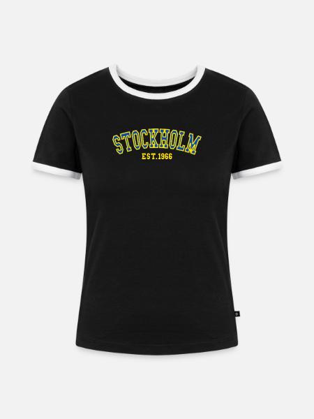 Stockholm gegründet 1966 - Frauen Kontrast-T-Shirt - Schwarz/Weiß