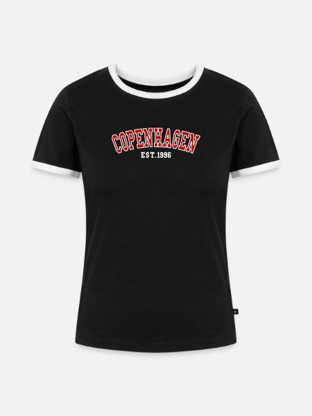 Kopenhagen gegründet 1996 - Frauen Kontrast-T-Shirt - Schwarz/Weiß