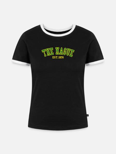 Den Haag gegründet 1976 - Frauen Kontrast-T-Shirt - Schwarz/Weiß