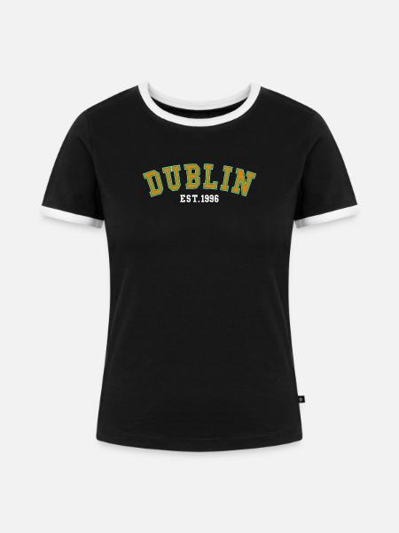 Dublin gegründet 1996 - Frauen Kontrast-T-Shirt - Schwarz/Weiß