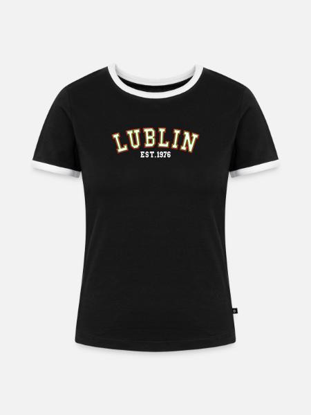 Lublin gegründet 1976 - Frauen Kontrast-T-Shirt - Schwarz/Weiß