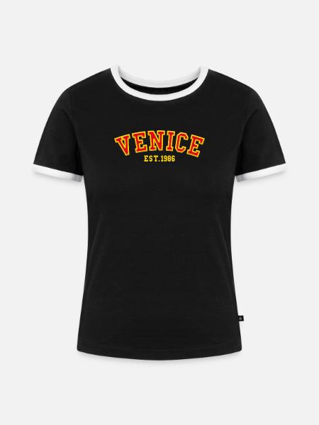 Venedig gegründet 1986 - Frauen Kontrast-T-Shirt - Schwarz/Weiß
