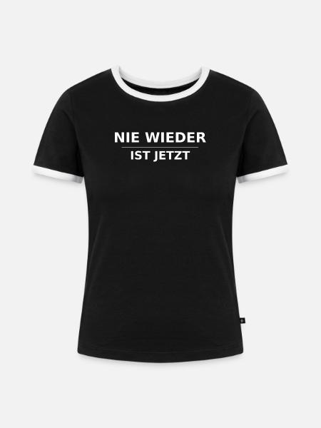 NIE WIEDER IST JETZT - Frauen Kontrast-T-Shirt - Schwarz/Weiß