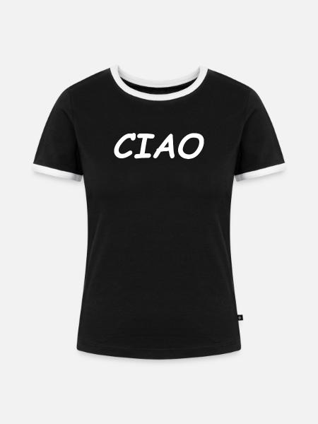CIAO - Frauen Kontrast-T-Shirt - Schwarz/Weiß