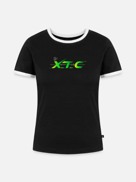 XTEC Pulse Neon Tech Logo - Frauen Kontrast-T-Shirt - Schwarz/Weiß