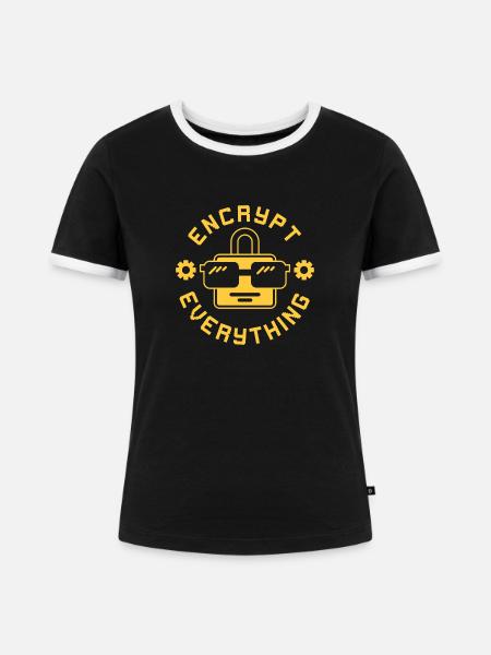 Encrypt Everything - Frauen Kontrast-T-Shirt - Schwarz/Weiß