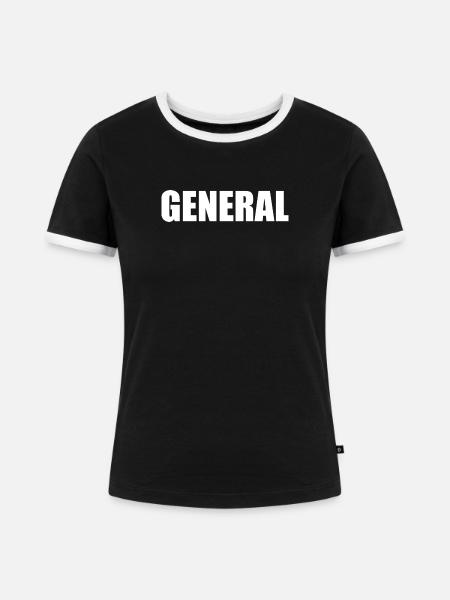 LOGO GENERAL - Frauen Kontrast-T-Shirt - Schwarz/Weiß