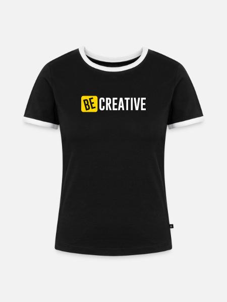 Be Creative Inspiration Design - Frauen Kontrast-T-Shirt - Schwarz/Weiß