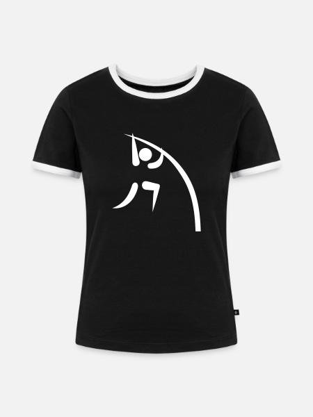 Stabhochsprung - Frauen Kontrast-T-Shirt - Schwarz/Weiß