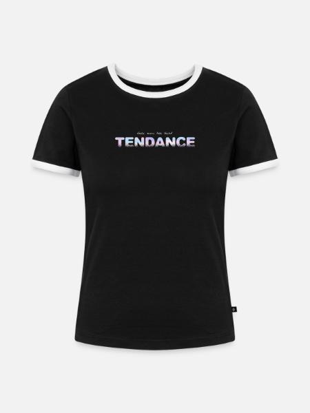 TENDENZ - Frauen Kontrast-T-Shirt - Schwarz/Weiß