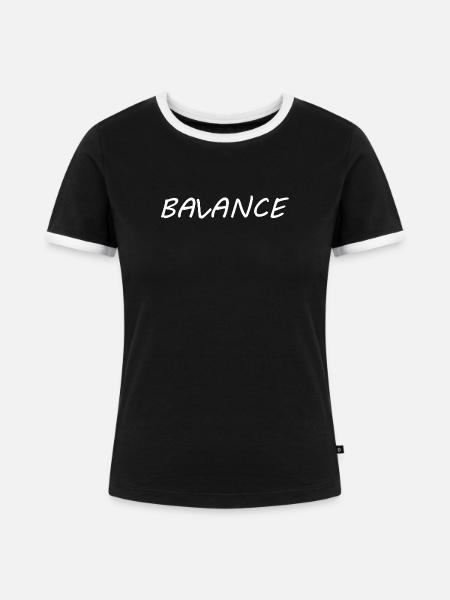 BALANCE - Frauen Kontrast-T-Shirt - Schwarz/Weiß