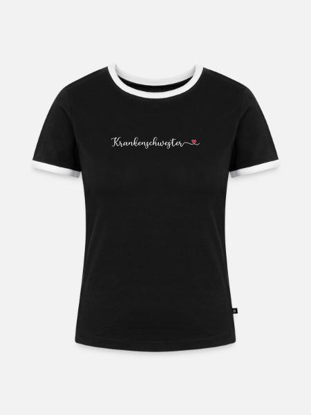 Krankenschwester - Frauen Kontrast-T-Shirt - Schwarz/Weiß