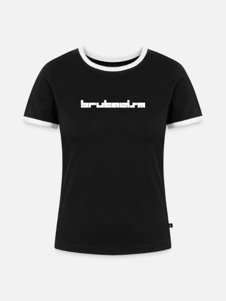 Brutalismus, Typografie, Kunst - Frauen Kontrast-T-Shirt - Schwarz/Weiß