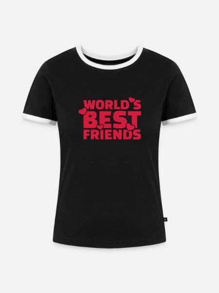 Freunde - Frauen Kontrast-T-Shirt - Schwarz/Weiß