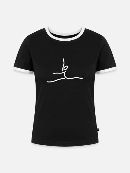 iYpsilon Tanz Sprung - Frauen Kontrast-T-Shirt - Schwarz/Weiß