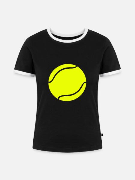Tennistrainer - Frauen Kontrast-T-Shirt - Schwarz/Weiß