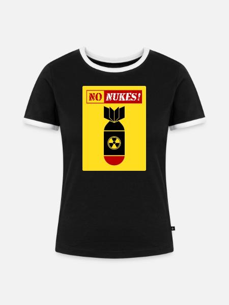 ANTI-ATOMWAFFEN | KEINE ATOMWAFFENBEWEGUNG - Frauen Kontrast-T-Shirt - Schwarz/Weiß