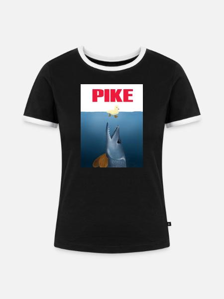Hecht-Attacken - Frauen Kontrast-T-Shirt - Schwarz/Weiß