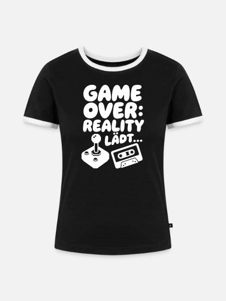 Game Over Reality - Frauen Kontrast-T-Shirt - Schwarz/Weiß