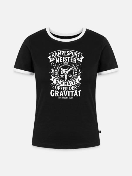 Kampfsport Meister Logo - Frauen Kontrast-T-Shirt - Schwarz/Weiß