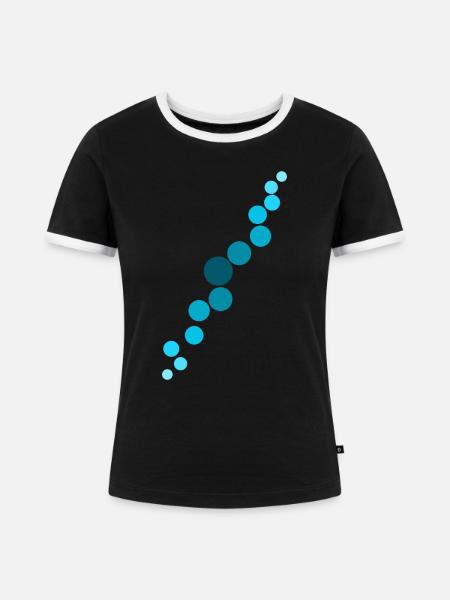 Blaue Blasen - Frauen Kontrast-T-Shirt - Schwarz/Weiß