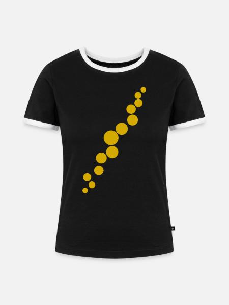 Goldenes Diagonal - Frauen Kontrast-T-Shirt - Schwarz/Weiß