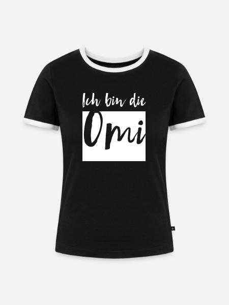 Ich bin die Omi - Frauen Kontrast-T-Shirt - Schwarz/Weiß