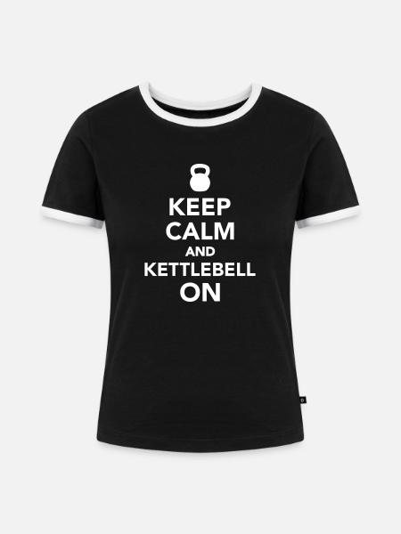 Kettlebell - Frauen Kontrast-T-Shirt - Schwarz/Weiß