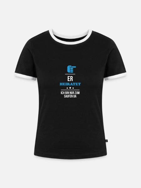 ER heiratet - Frauen Kontrast-T-Shirt - Schwarz/Weiß